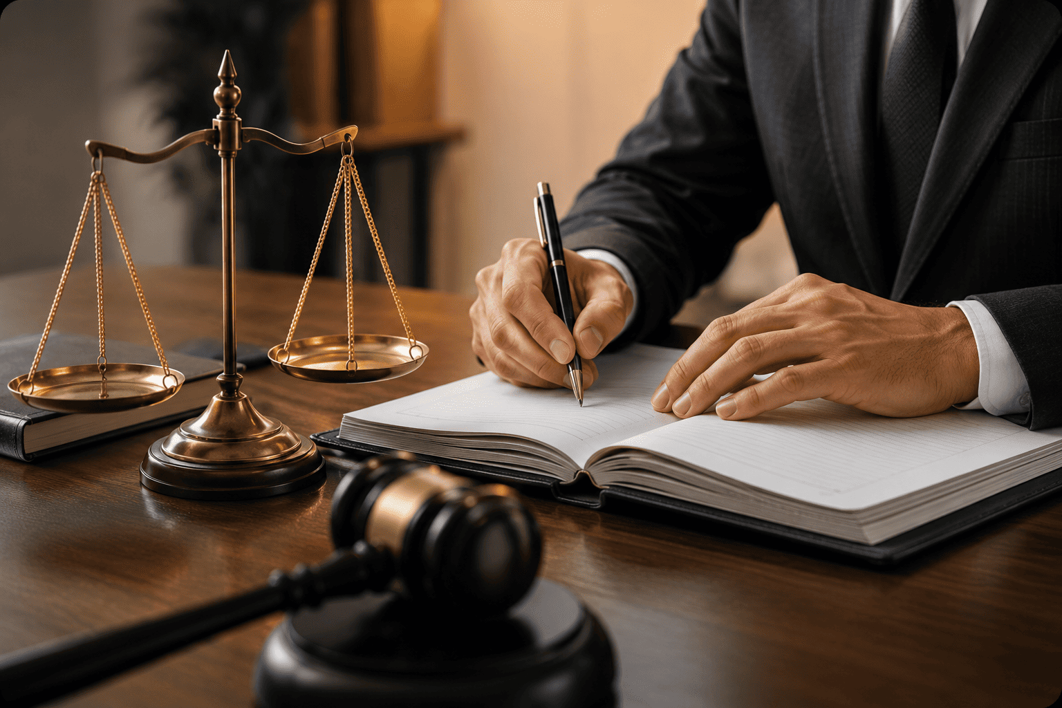 Legal professional working with case documents